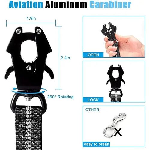 Reflective Shock Absorbing Pet Leashes with Car Seatbelt for - 图0