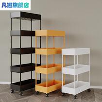 Multilayer clamping slit kitchen shelve small cart Bedroom storage mobile floor bathroom toilet vegetable containing rack