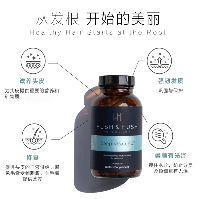 hushhush头皮滋养生物素美国胶囊 HUSHHUSH海外丽人海外膳补
