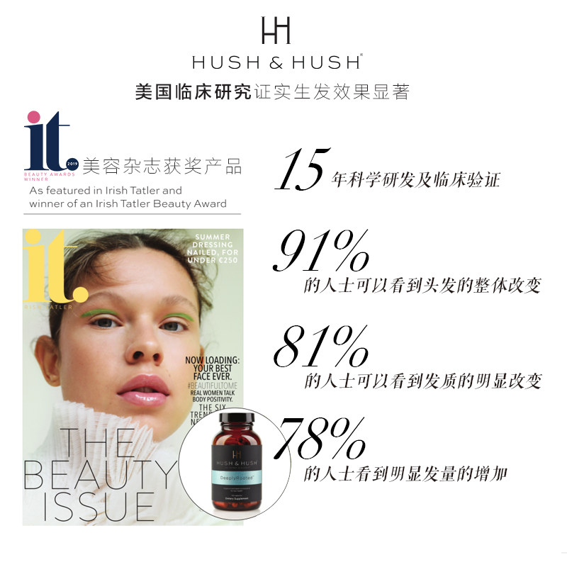hushhush头皮滋养生物素美国胶囊 HUSHHUSH海外丽人海外膳补