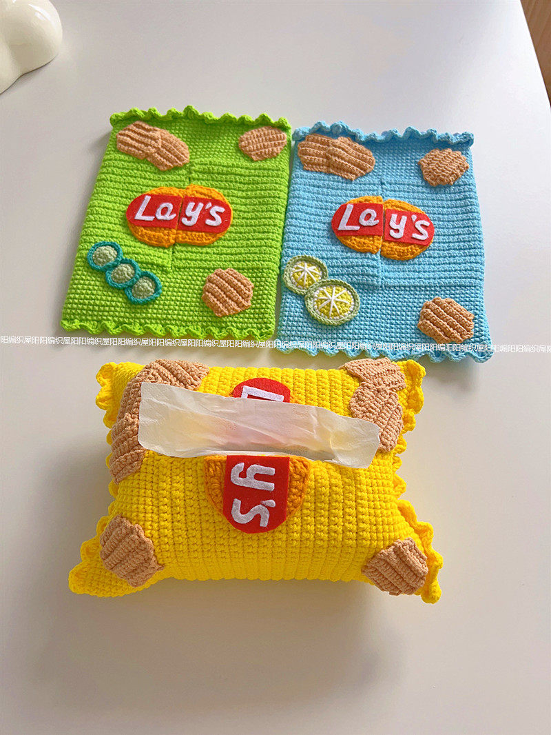 阳阳编织屋diy手工编织薯片纸巾盒摆件材料包成品毛线钩针礼物,淘宝优惠券,粉丝福利购,淘宝优惠卷