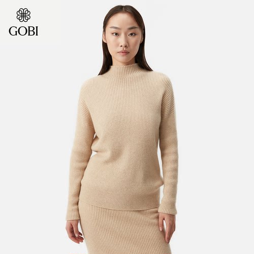 GOBI戈壁秋冬宽松时尚基础上衣女士山羊绒打底衫毛衣针织衫WK651 - 图0