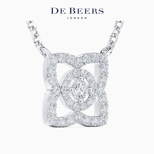 De Beers 戴比尔斯 Enchanted Lotus 莲花18K白金钻石项链 - 图2