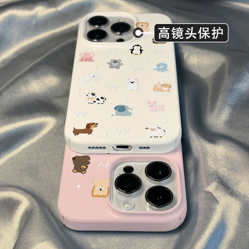 菲林壳适用于苹果15promax手机壳新款iPhone17/14可爱16蝴蝶结小动物13防摔12硬11保护套xs硅胶xr男女8plus软 - 图2