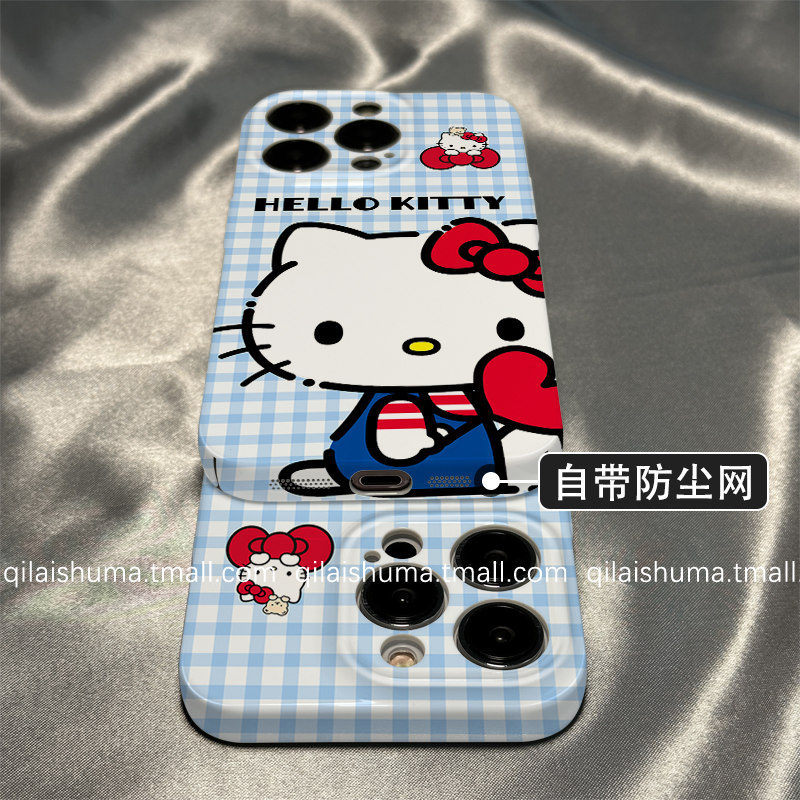 柒莱菲林壳适用于华为pura80/70pro手机壳新款mate60/50女40蓝色格纹爱心凯蒂猫30硬nova14/13防摔12软11套10 - 图2