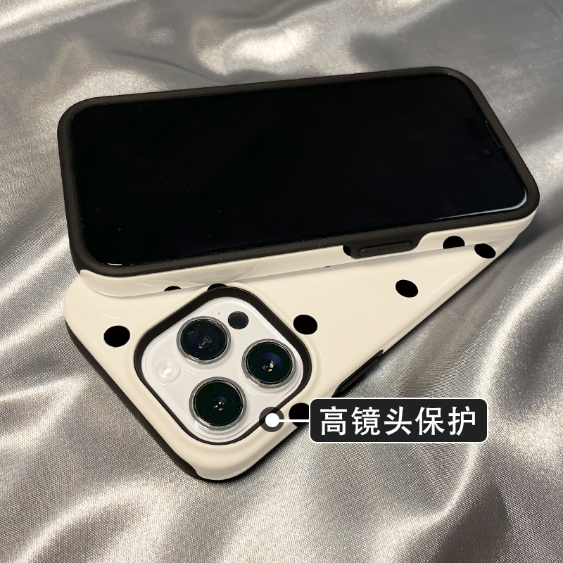 柒莱二合一菲林壳适用于苹果15promax手机壳新款iPhone14赵露思同款波点13/12硬壳11女xs保护套xr防摔78p情侣 - 图1