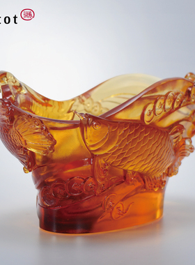 tittot琉园琉璃鱼摆件招财聚宝盆