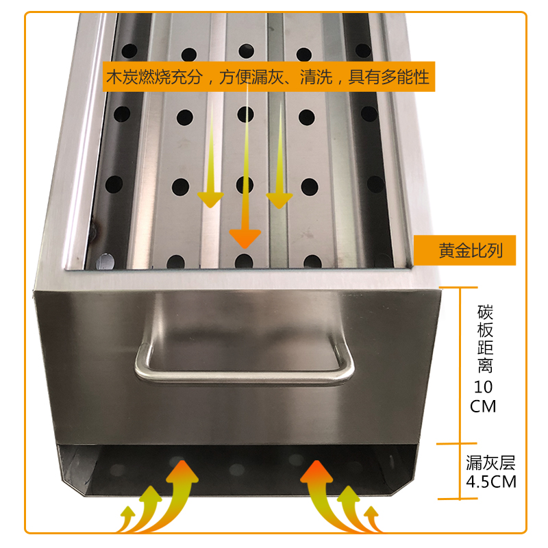 烧烤炉子家用户外木炭烤串炉304不锈钢烧烤架加厚老式羊肉串烤炉 - 图2