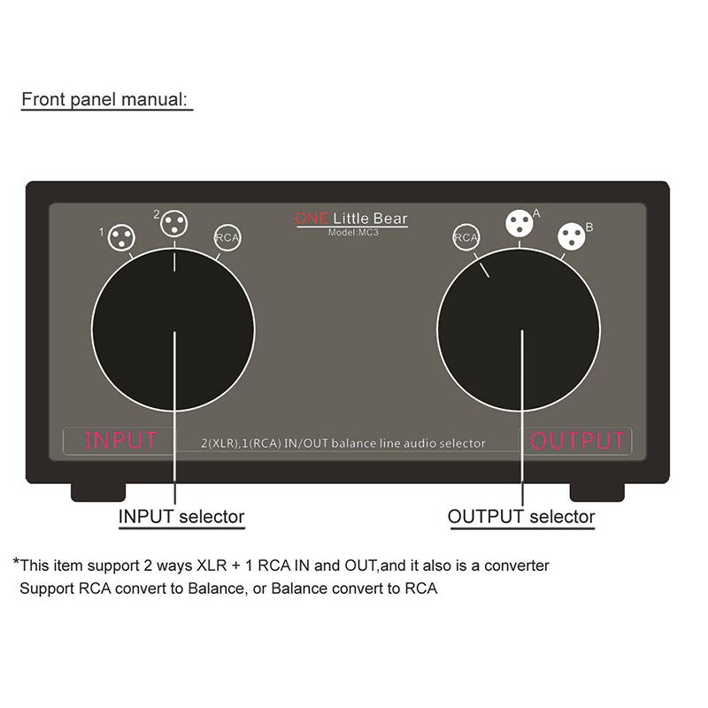 -3进-3-出 卡侬XLR平衡转RCA 立体声转换器选择分配器 音频切换器 - 图0