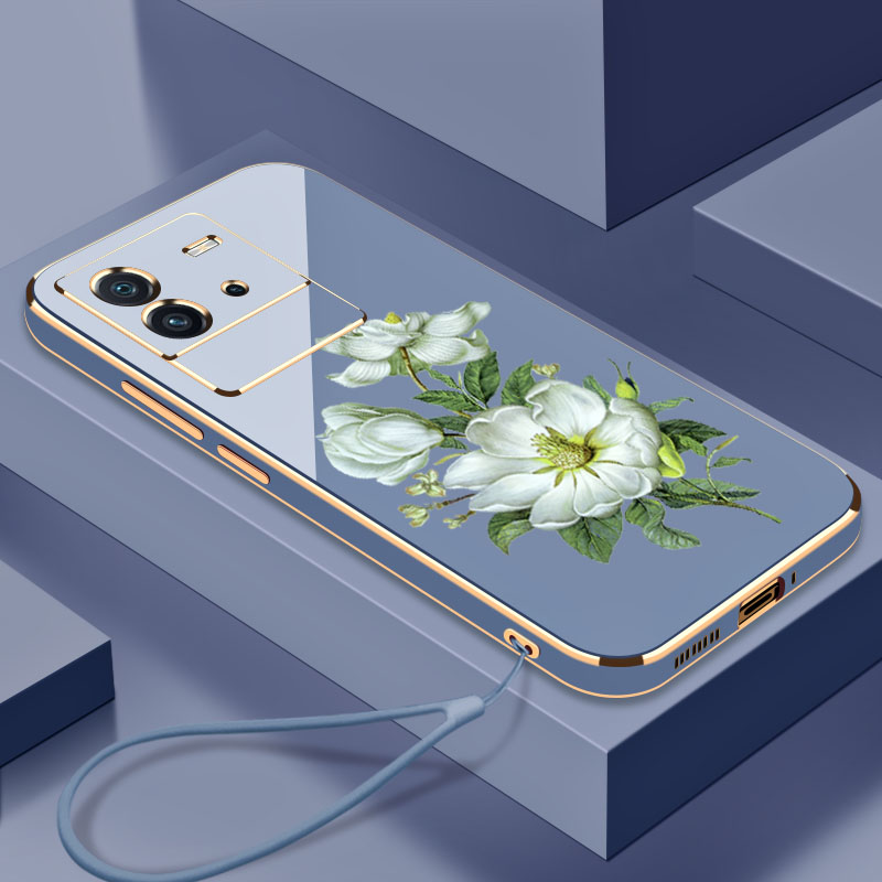 电镀茉莉花IQOONEO6手机壳全包镜头VIVOIQOO硅胶防摔Neo6se个性简约iQooNeo6SE时尚创意vivo软壳保护套外壳