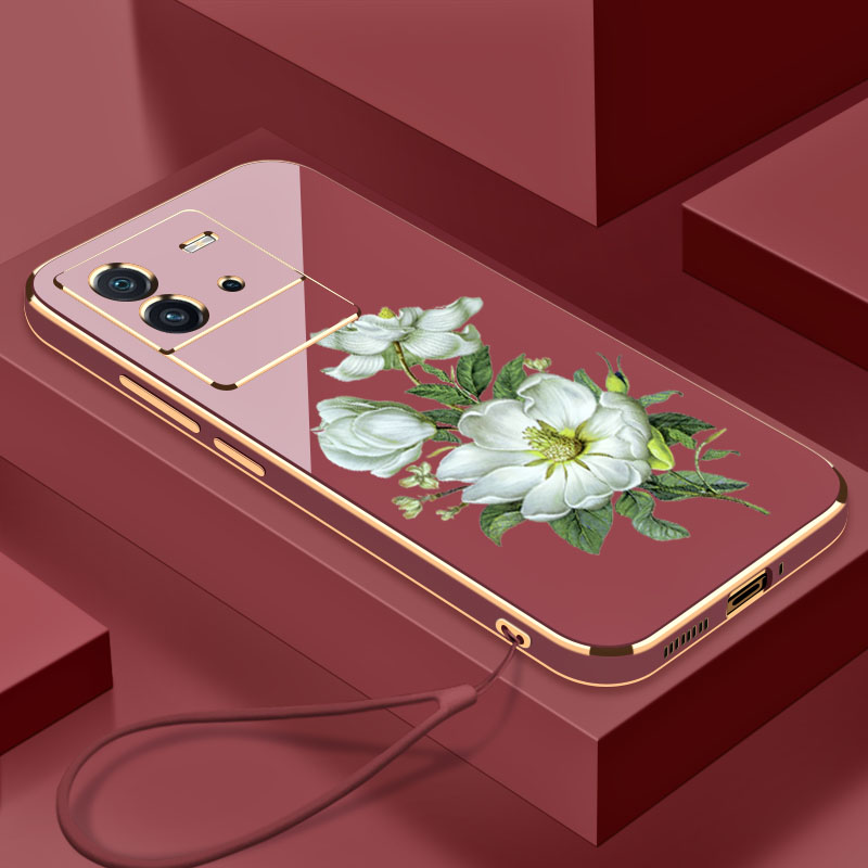电镀茉莉花IQOONEO6手机壳全包镜头VIVOIQOO硅胶防摔Neo6se个性简约iQooNeo6SE时尚创意vivo软壳保护套外壳