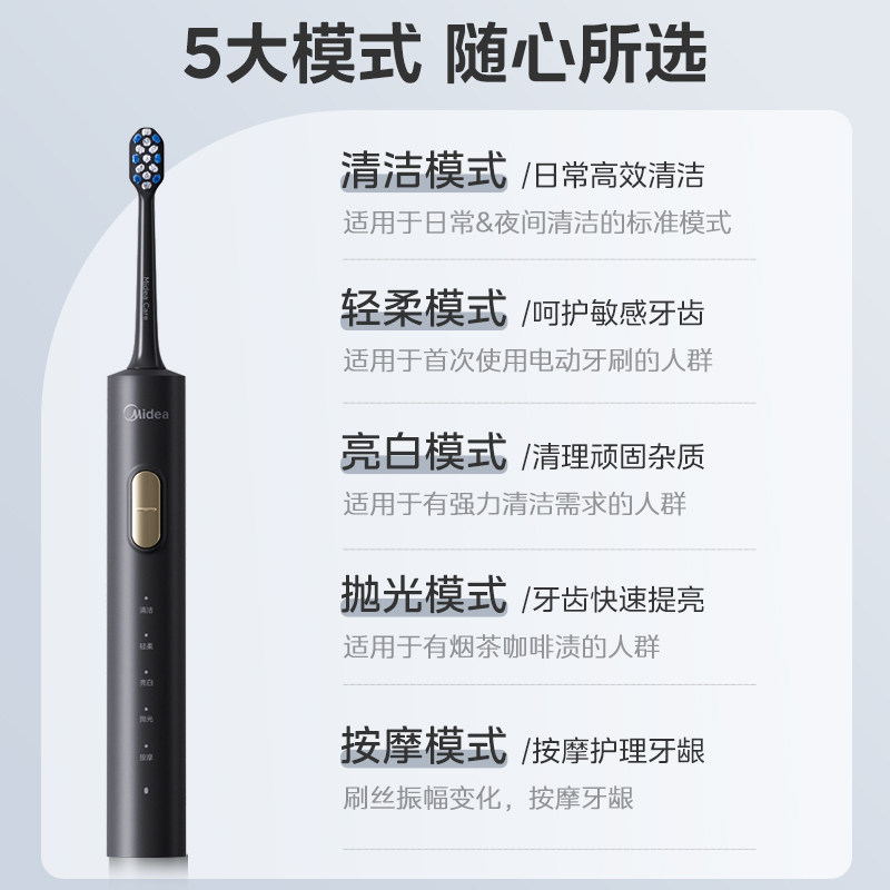 美的电动牙刷成人男款女士全自动智能声波软毛刷情侣套装礼物礼盒,淘宝优惠券,粉丝福利购,淘宝优惠卷