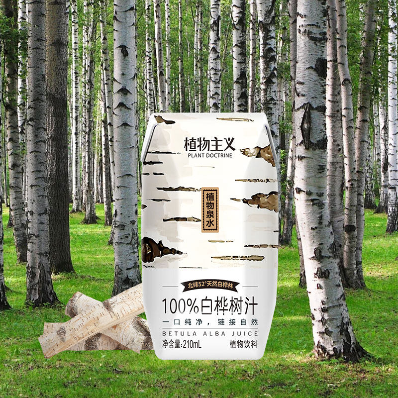 【植物主义】100%白桦树汁植物饮料白桦树汁整箱旗舰店210ml*12瓶,淘宝优惠券,粉丝福利购,淘宝优惠卷