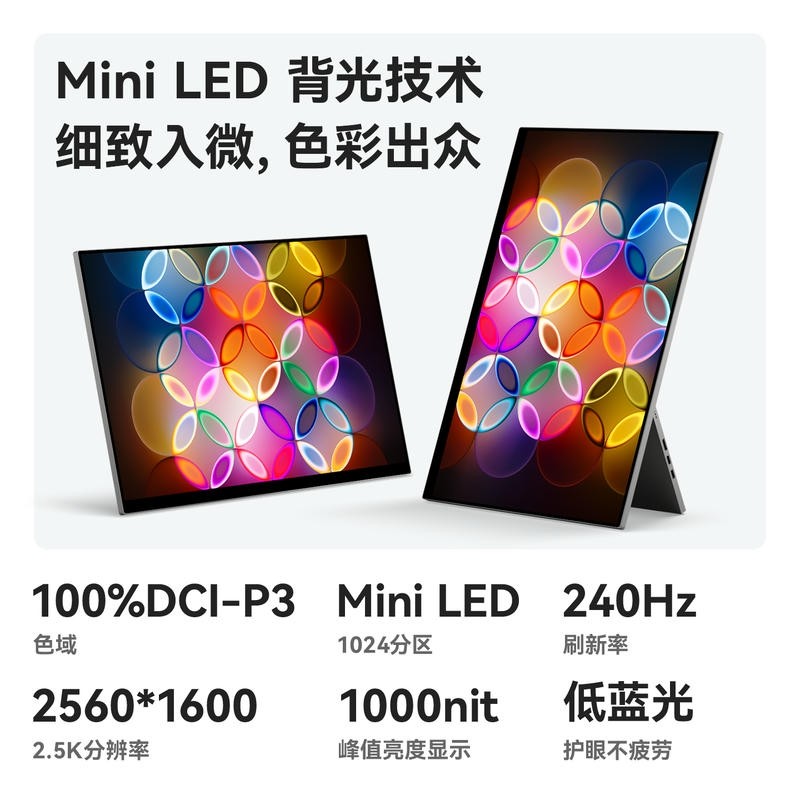 Ehomewei便携显示器2.5K240HzMiniLeD笔触直连Switch2电脑办公屏,淘宝优惠券,粉丝福利购,淘宝优惠卷