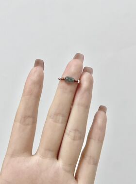 小貔貅碎银子戒指女小众ins手工编织简约食指戒复古轻奢百搭尾戒