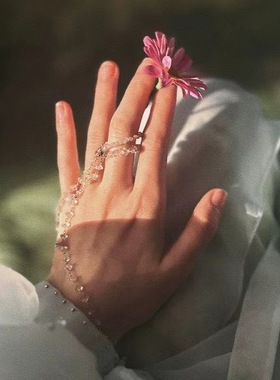 神隐赵露思阿音同款手链少女心古风一体式戒指套装小众设计感手饰