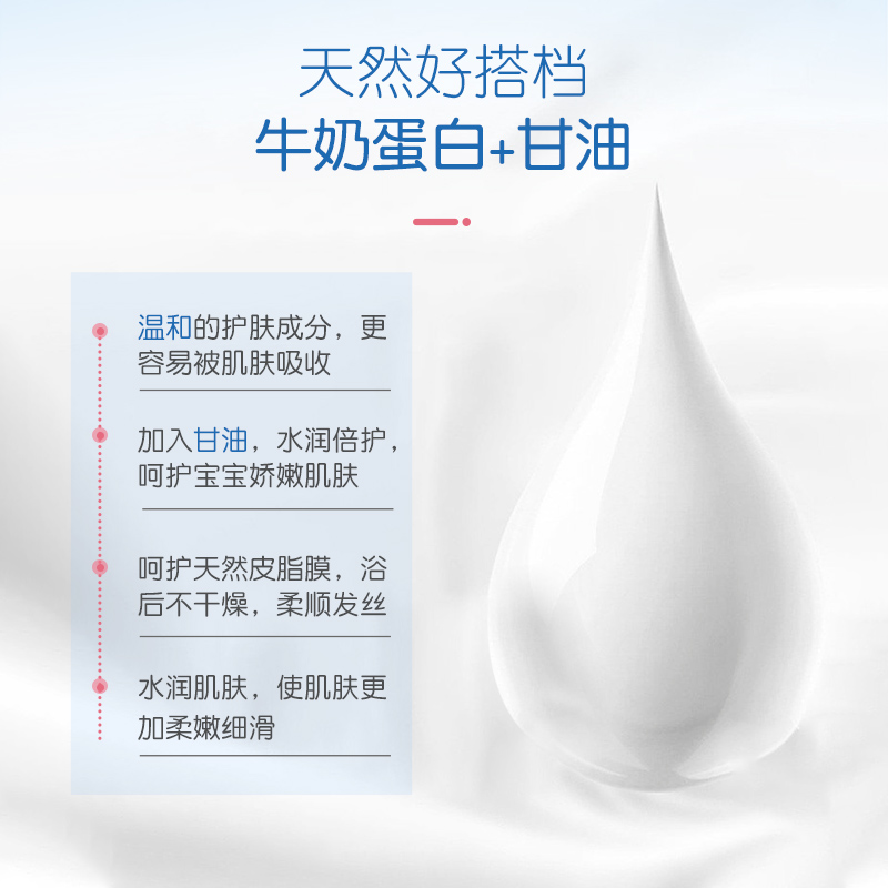 孩儿面牛奶沐浴露儿童宝宝沐浴液洁净沐浴乳家庭装大容量1L