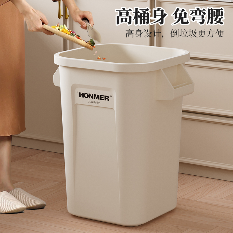 厨房专用垃圾桶高款大容量家用新款加大无盖商用工业风卫生厨余桶 - 图3