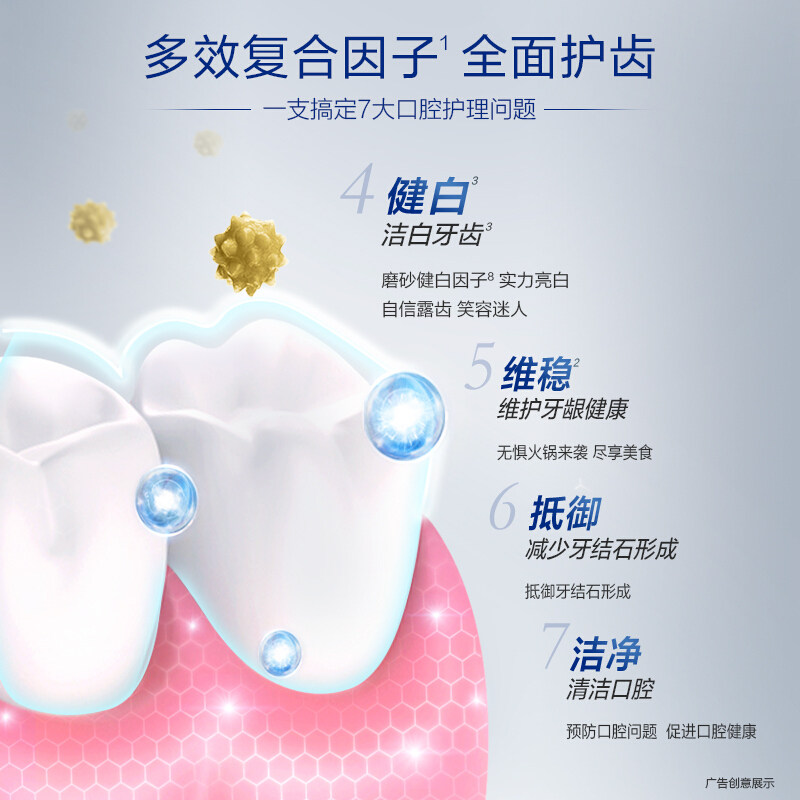 佳洁士全优7效去黄牙垢洁白清洁 中盛居家日用专营牙膏