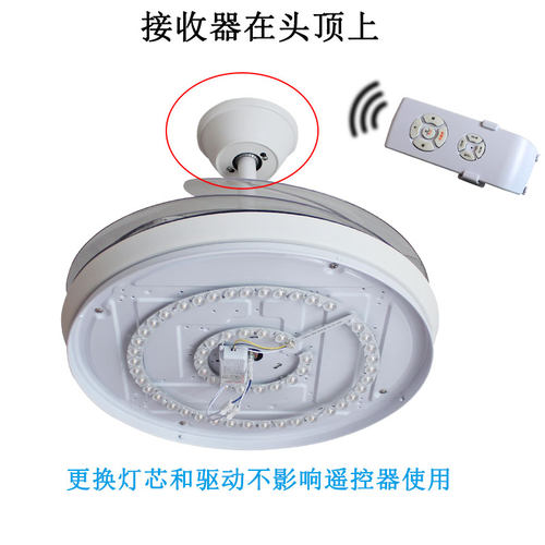 风扇灯led灯芯吊扇灯替换光源电扇灯专用改造配件圆形磁吸灯板 - 图1