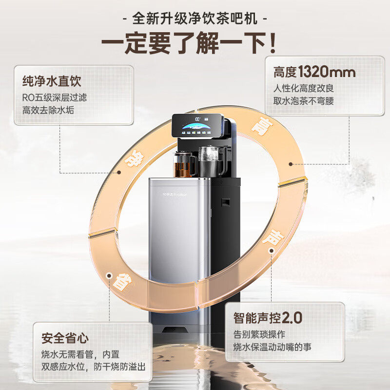 荣事达茶吧机家用开水机冷热饮水机过滤全自动上水防溢水智能语音,淘宝优惠券,粉丝福利购,淘宝优惠卷