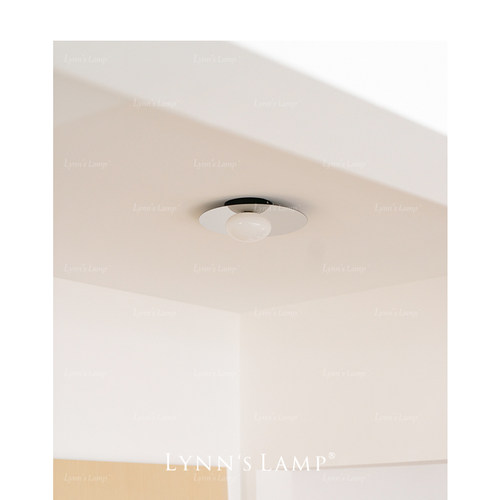 Lynn's立意 玄关过道复古吸顶灯 银色镜面衣帽间现代简约阳台灯具 - 图0