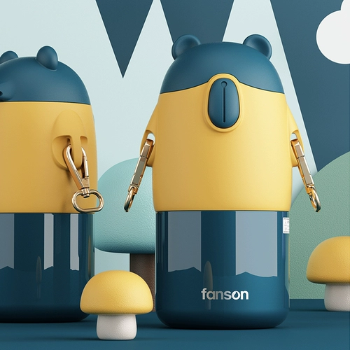 Детский стакан со стаканом, ударопрочная детская милая трубочка для школьников, портативный чайник