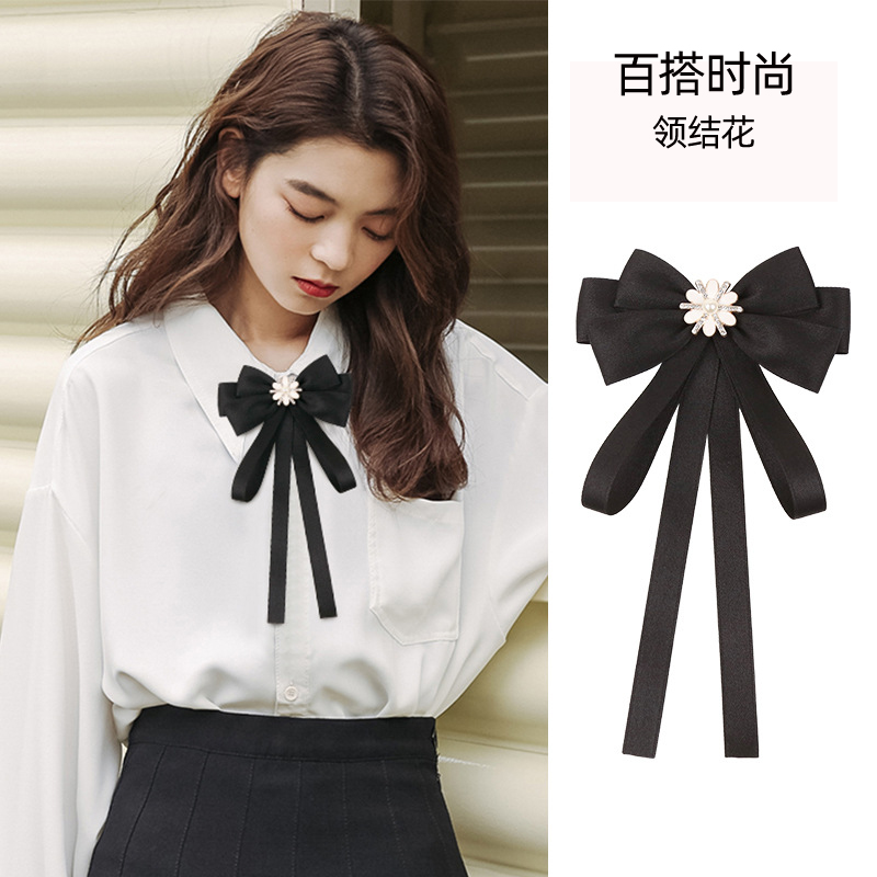 蝴蝶领结衬衫女学士服毕节照领结百搭时尚甜美纯色正装衣服配饰花