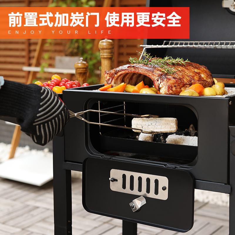 烧烤炉户外烤肉炉子烧烤架木炭家用美式庭院焖烤BBQ烧烤工具用品 - 图1