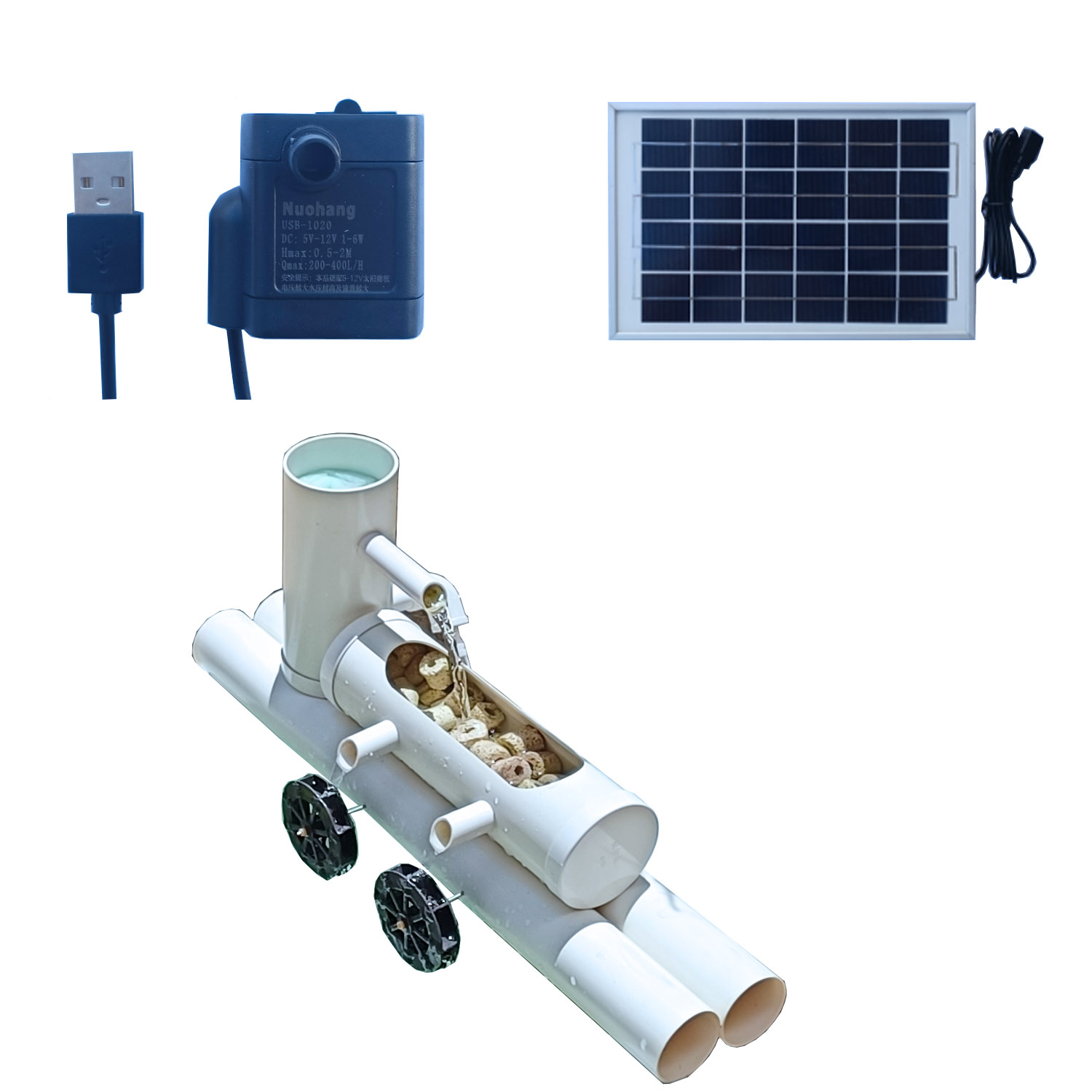 太阳能鱼缸循环水泵抽水泵鱼池小潜水泵小型喷泉流水系统过滤摆件 - 图3