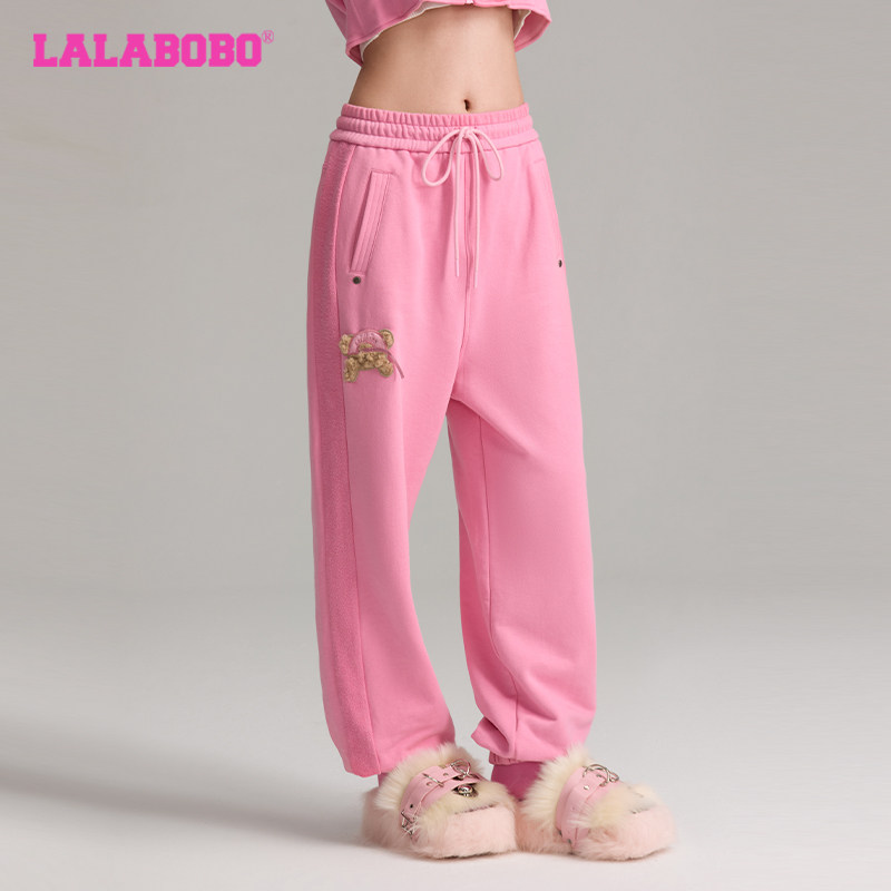 【商场同款】LALABOBO24年秋季长裤女原创新款潮牌直筒束脚甜裤子,淘宝优惠券,粉丝福利购,淘宝优惠卷