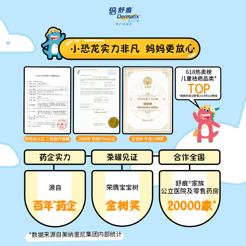 dermatix倍舒痕儿童祛疤膏15g脸部儿童专用修复凝胶祛疤膏小恐龙 - 图0