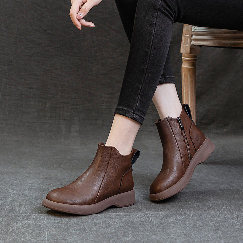 点击率女鞋真皮加绒马丁靴冬季女士保暖英伦皮短靴百搭切尔西靴子,淘宝优惠券,粉丝福利购,淘宝优惠卷