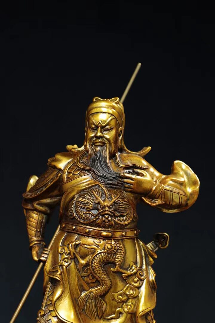 纯铜武财神关公神像摆件关羽关二爷居家乔迁店铺开业供奉关帝爷_虎窝淘