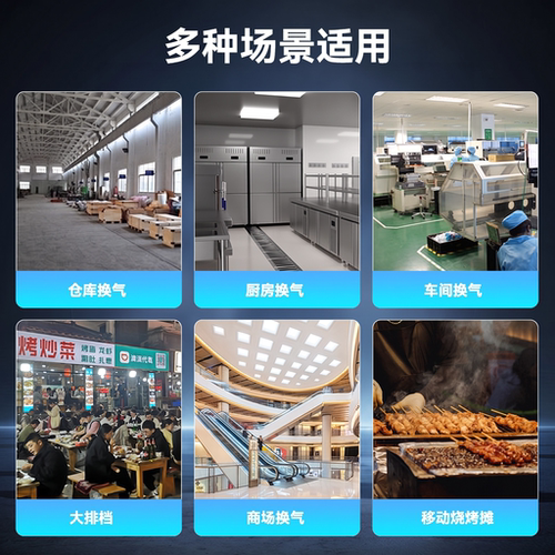 防水不锈钢耐高温家用厨房排气扇抽风机高速强力遥控换气扇工业用 - 图2