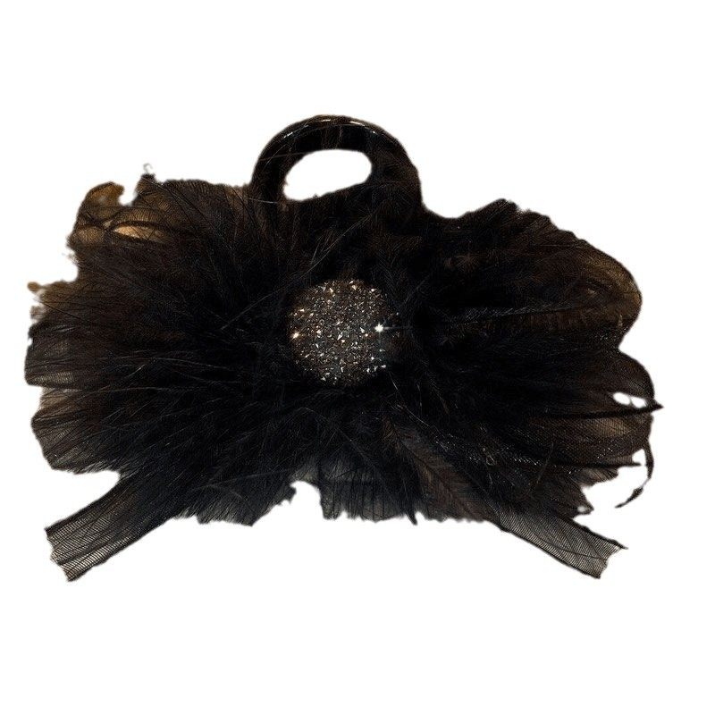 水钻抓夹毛毛秋冬女款黑色发夹羽毛金银鲨鱼夹圣诞水钻羽毛发夹,淘宝优惠券,粉丝福利购,淘宝优惠卷