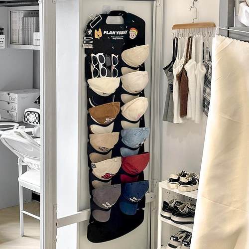 挂帽子收纳神器毛毡挂架置物架衣柜整理家用棒球帽子架收纳层架挂 - 图1