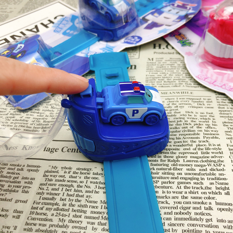 儿童玩具手表弹射小汽车手环发射器变形警车救护车网红幼儿园礼物