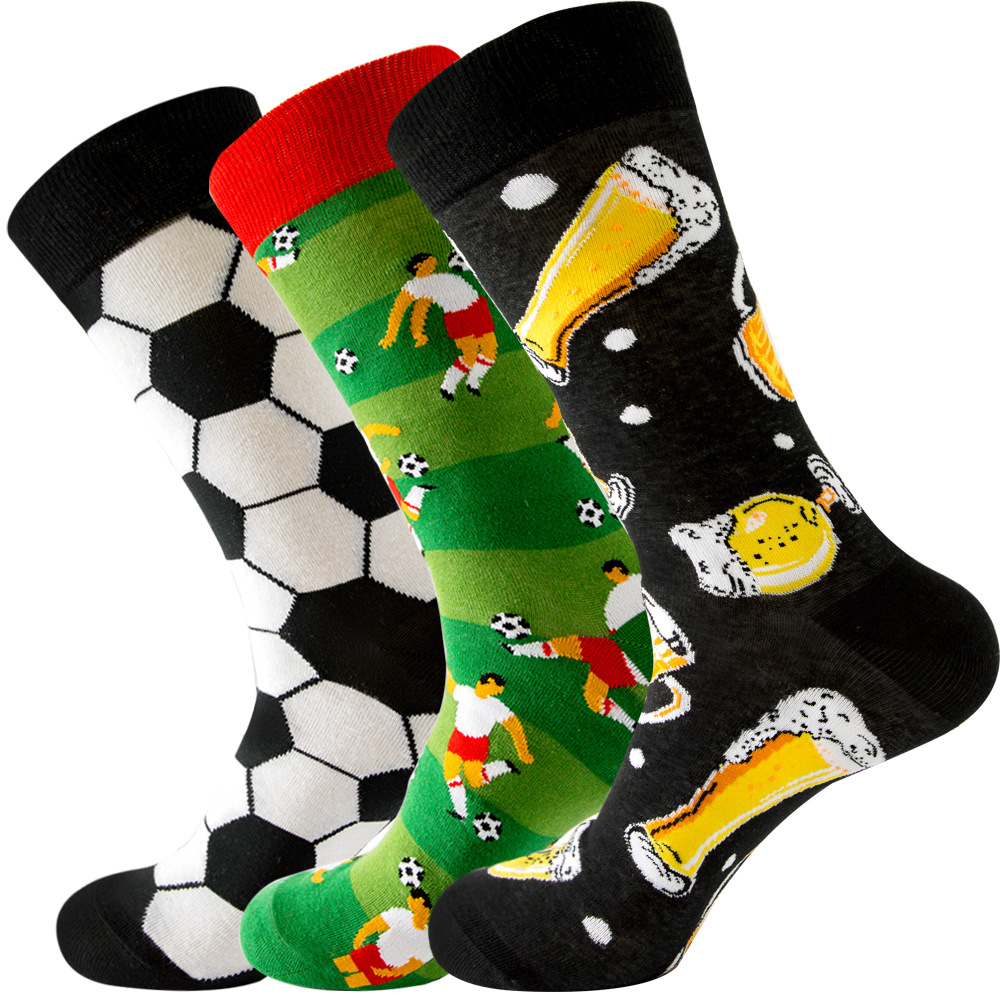 New Happy Mens Socks Women Novelty Cartoon Sock Combed Cotto - 图2