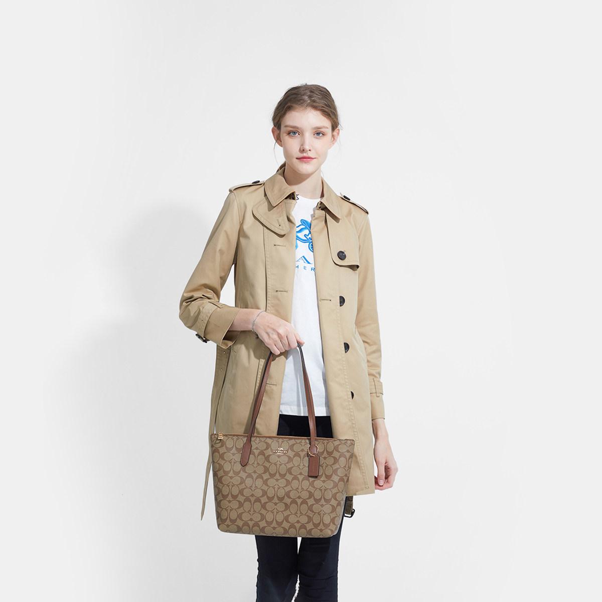 coach /蔻驰官方中号女士配手提包 COACH海外女士包袋