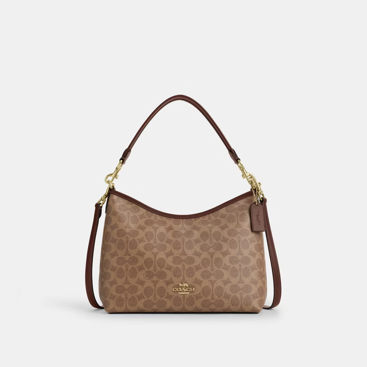 COACH/蔻驰官方 奥莱款Laurel女士老花单肩斜挎手提包流浪包CV975