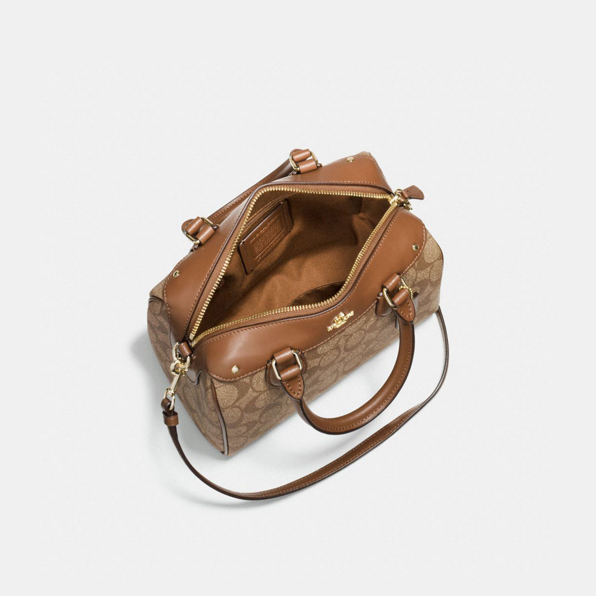 coach /蔻驰官方女士小号老花桶包 COACH海外女士包袋