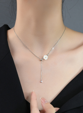 雏菊时尚圆钻光珠颈链银项链