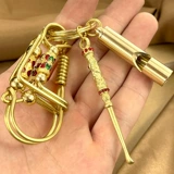 Креативный латунный брелок ручной работы, ключи от машины, ухочистка, высококлассная подвеска подходит для мужчин и женщин, подарок на день рождения