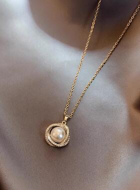 高端珍珠项炼新款爆款潮锁骨炼轻奢小众高级感颈炼女独特吊坠配饰