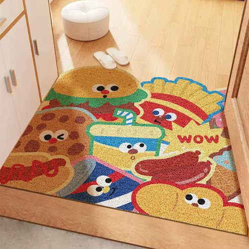 可裁剪家用进门地垫入户门丝圈脚垫子玄关垫蹭土除尘卡通垫可定制 - 图0