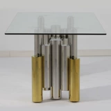 Adic Dopor Glass Стекло из нержавеющей стали обеденный стол Простой современный гостиный обеденный стол модный стеклянный прямоугольный конференц -стол