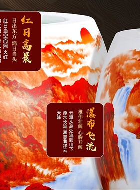 景德镇陶瓷器鸿运当头聚宝盆摆件聚邦瓷业中式客厅招财装饰工艺a8