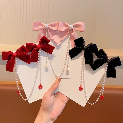 Детская заколка для волос с бантиком для принцессы с кисточками, праздничнный аксессуар для волос