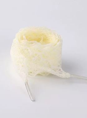 芭蕾蕾丝配饰鞋带白色适配ins德训镂空花边白色丝绸v2k老爹珍珠扣